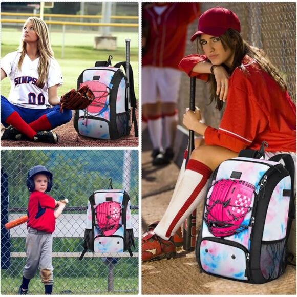 Baseball Backpack, Softball Bat Bag with Shoes Compartment for Youth, Boys - Picture 7 of 8